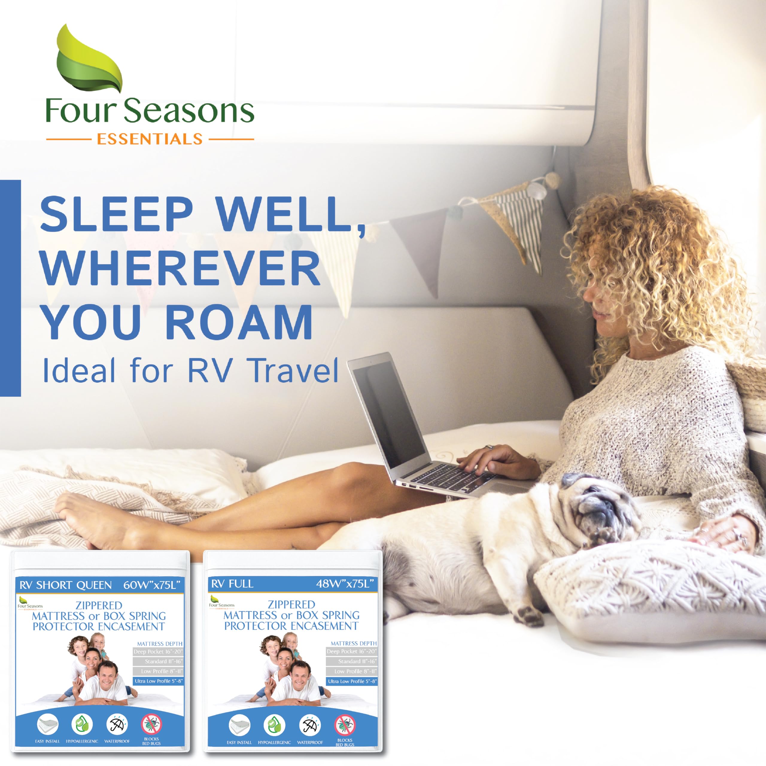 Compatible with three-quarter full RV mattresses for versatile protection