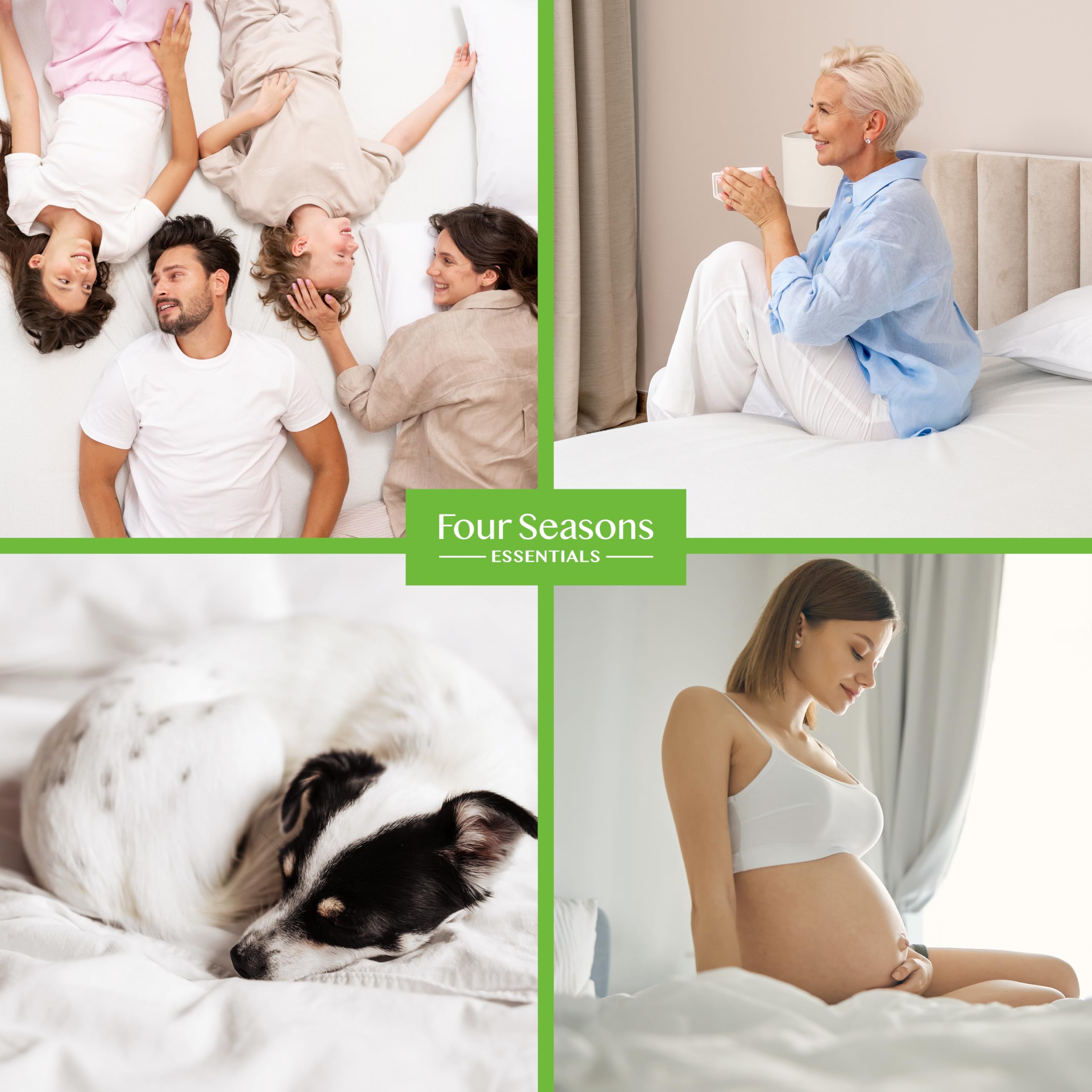 Four Seasons Essentials allergen shield helps reduce dust and pet hair exposure.