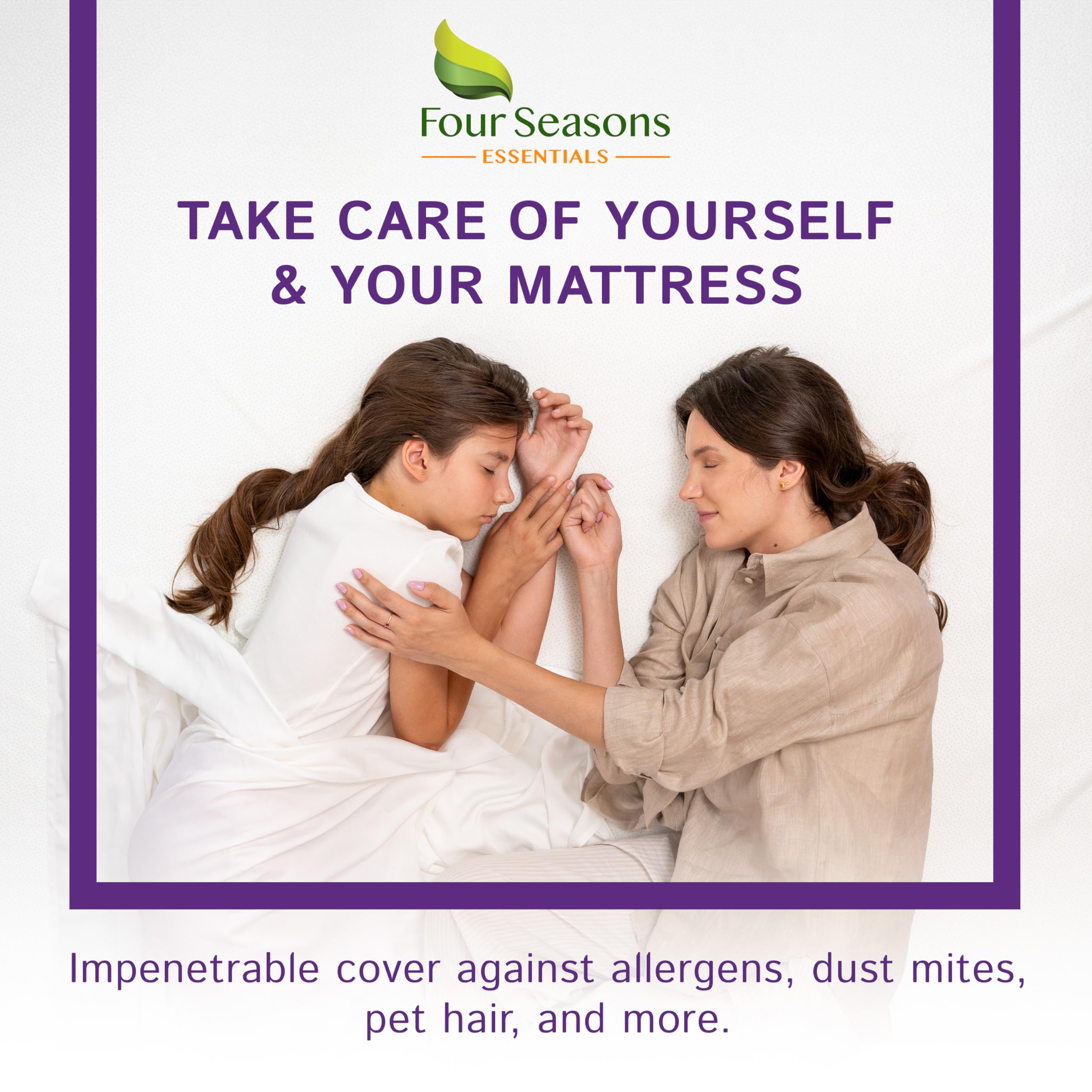 Four Seasons Essentials secure-stretch edge prevents shifting during travel.