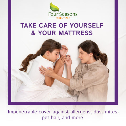 Four Seasons Essentials secure-stretch edge prevents shifting during travel.