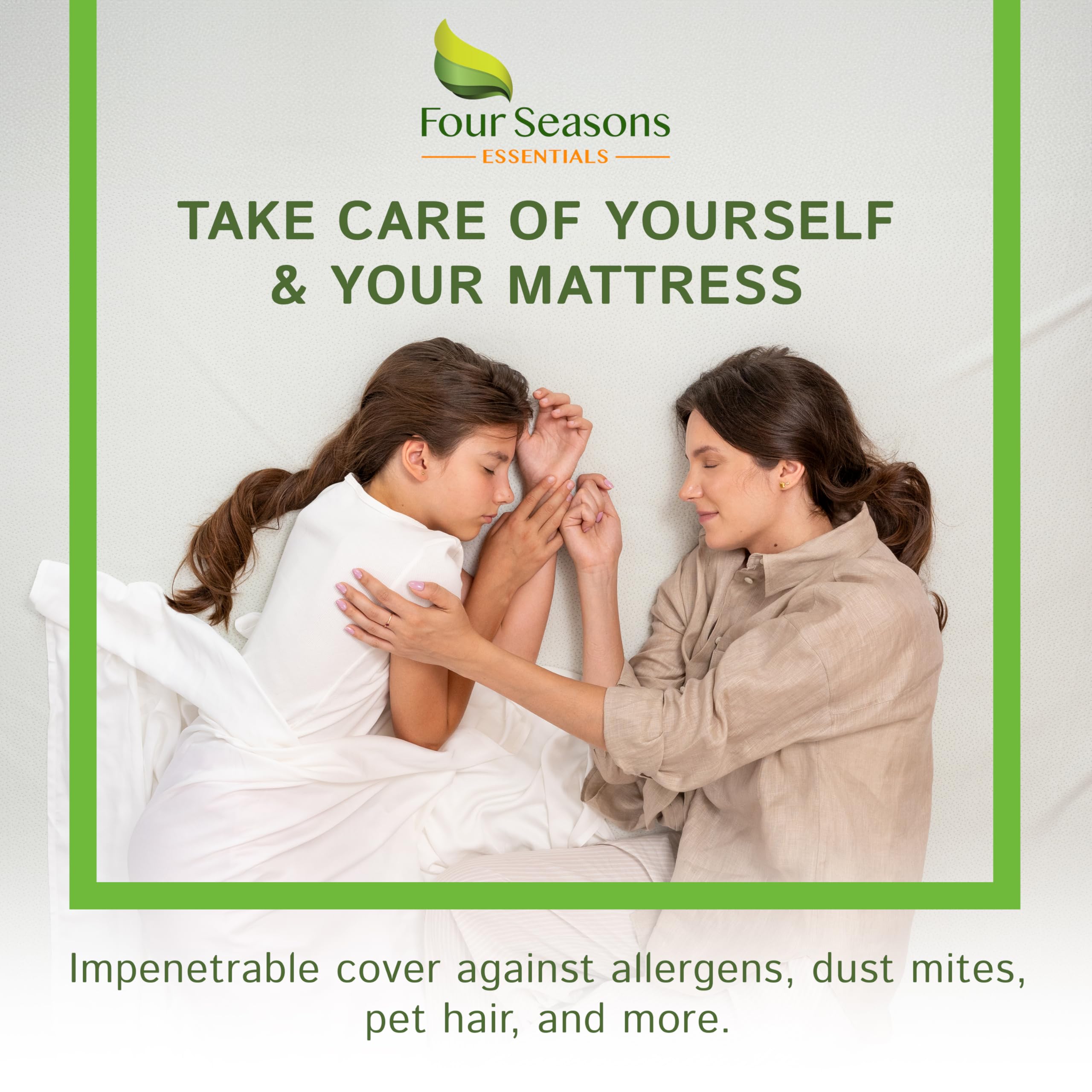 Four Seasons Essentials quilted jacquard pad adds soft comfort with breathable 3D airflow.