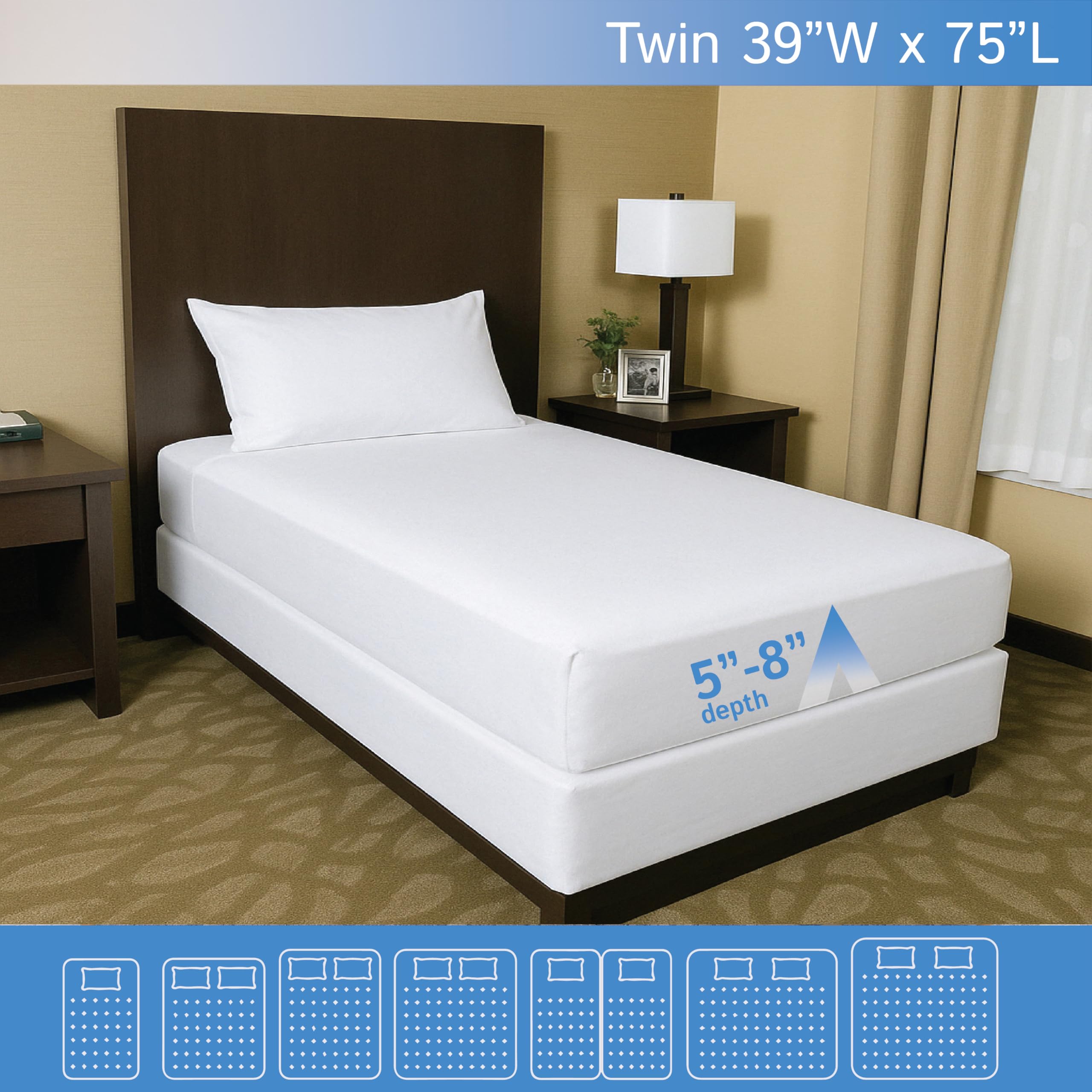 Four Seasons Essentials waterproof inner lining shields the mattress from moisture