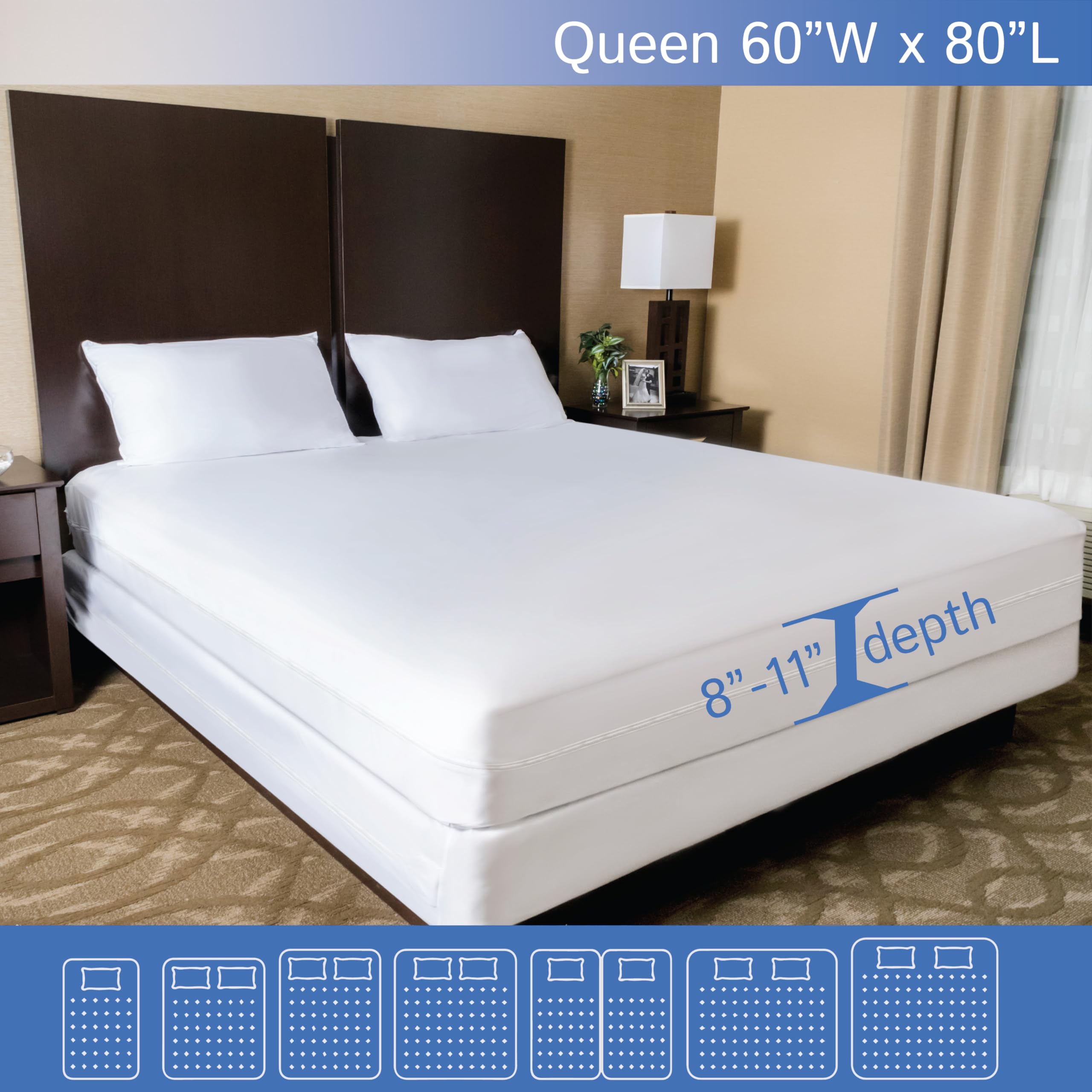 Four Seasons Essentials waterproof inner lining blocks liquids from reaching mattress
