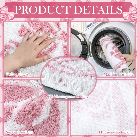 Fourluoo pink bow towels set demonstrating absorbent microfiber and quick drying