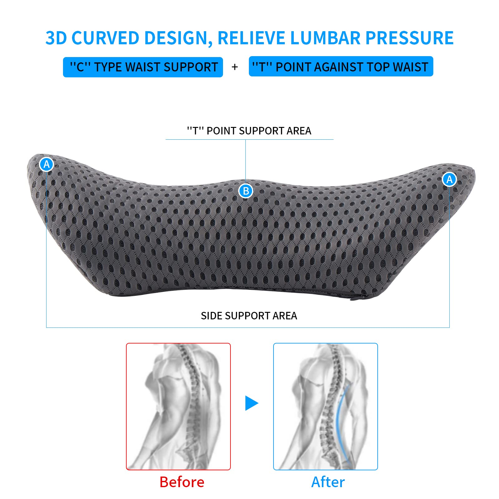 FOUSUPDT back support for office chair contours to your spine