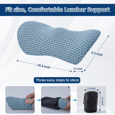 FOUSUPDT Lumbar Pillow 4D mesh cover keeps air flowing for a cool back.
