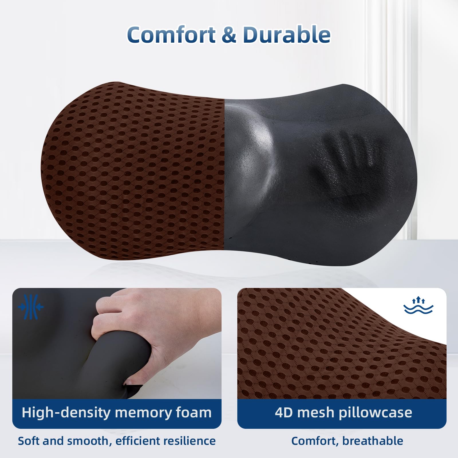 FOUSUPDT Lumbar Pillow breathable 4D mesh cover keeps you cool