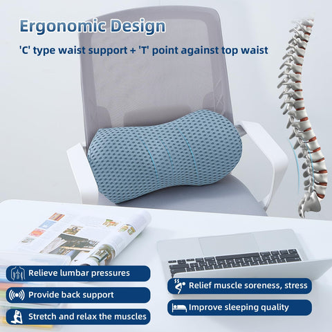 FOUSUPDT Lumbar Pillow memory foam core delivers durable, supportive comfort.