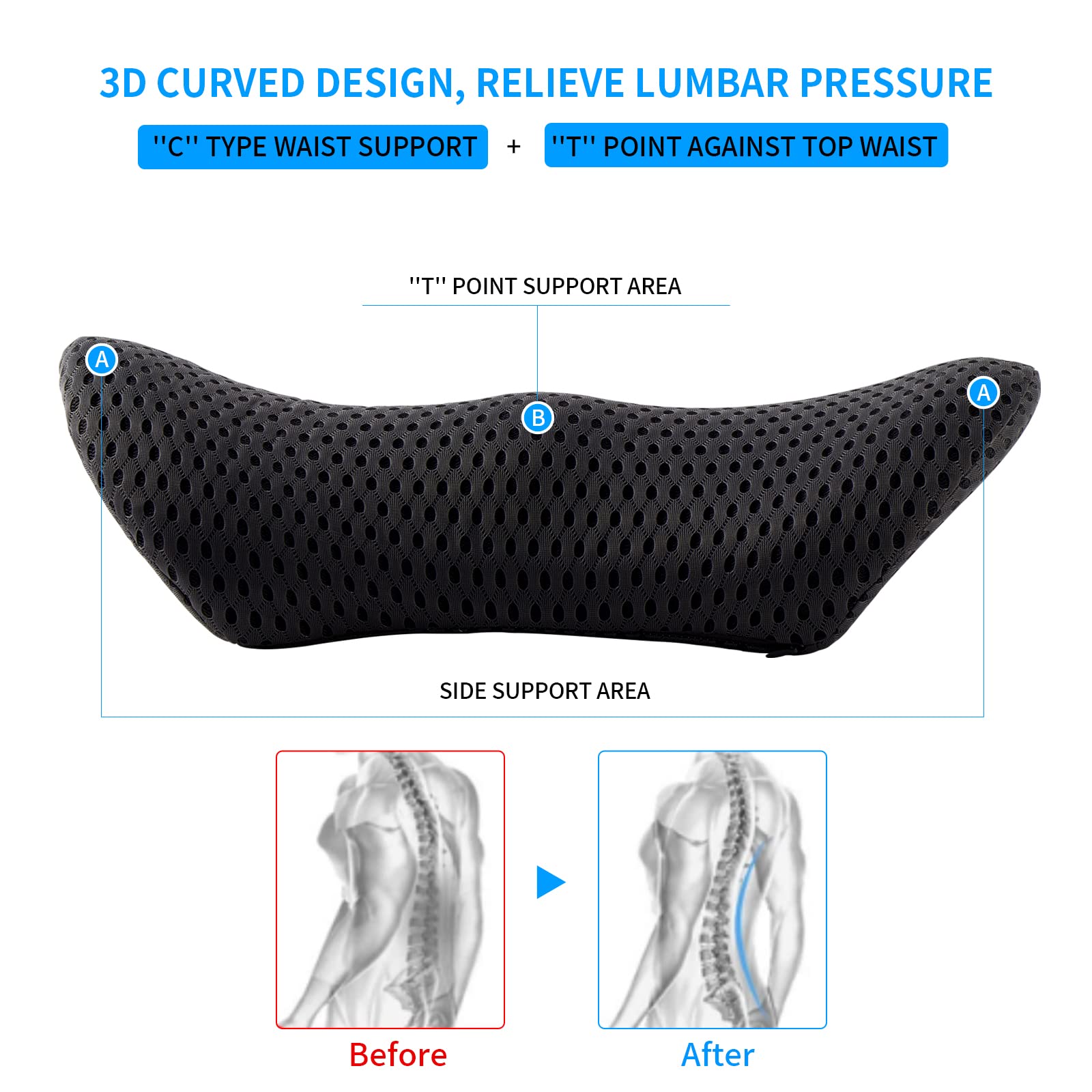 FOUSUPDT Lumbar Pillow on office chair for extended desk sessions