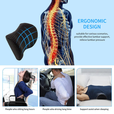 FOUSUPDT Lumbar Pillow aids restful sleeping with breathable cover
