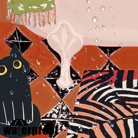 Fowocu cat shower curtain waterproof fade-resistant fabric stays vibrant after showers