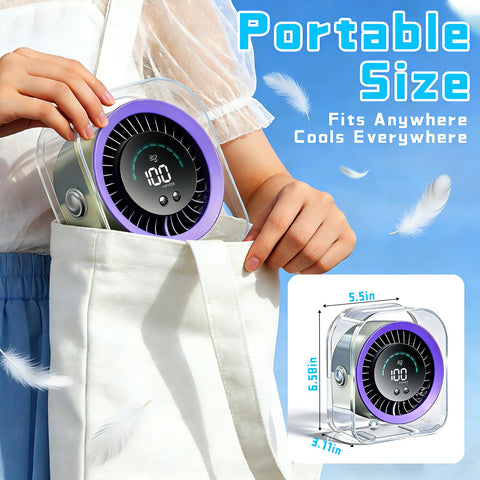 FOWSEEK travel friendly desk fan convenient for dorms and trips