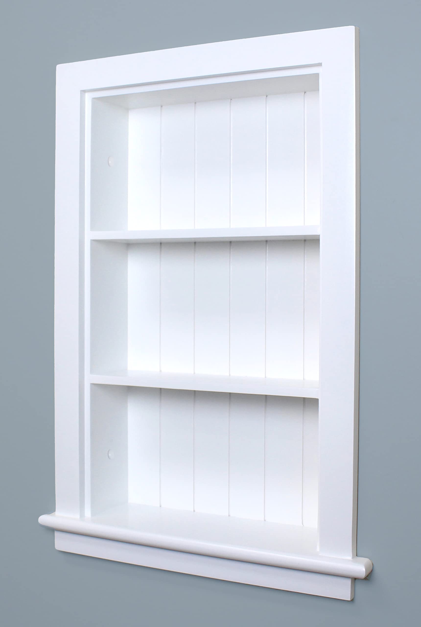 Fox Hollow Furnishings Aiden 14x24 recessed niche in white offers space-saving storage