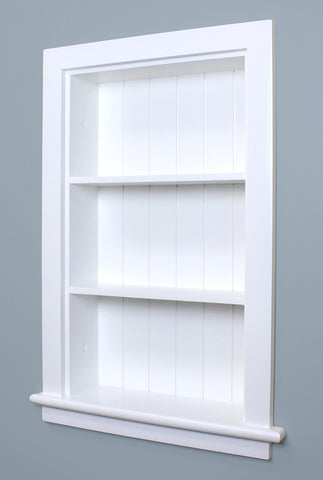 Fox Hollow Furnishings Aiden 14x24 recessed niche in white offers space-saving storage