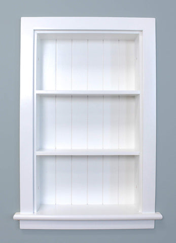 Fox Hollow Furnishings beadboard back white panel for timeless wall storage