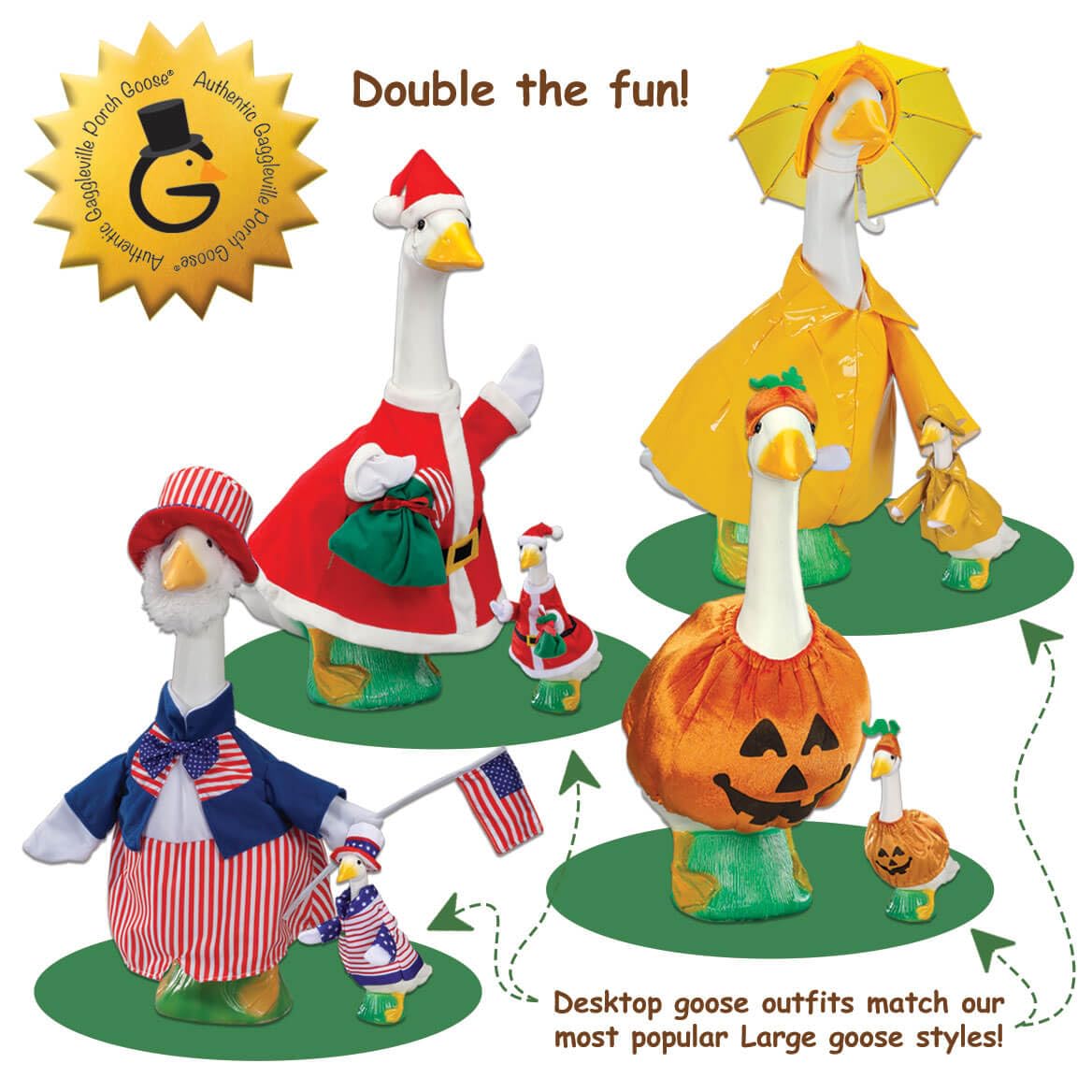 Fox Valley Traders Gaggleville pumpkin costume adds fall whimsy to mantels.