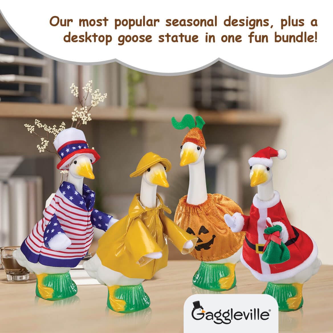 Fox Valley Traders Gaggleville raincoat outfit keeps your desk companion season-ready and charming.