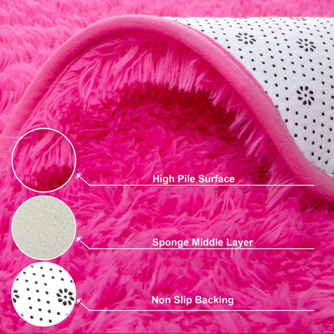 Foxmas bedroom non-slip dots backing keeps rug securely in place