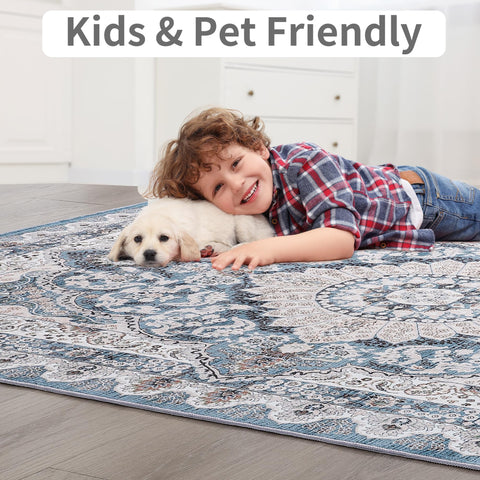 Foxmas high-traffic friendly rug suits living and dining areas.