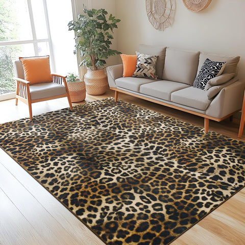 Foxmas Leopard Area Rug cheetah print adds bold style to any room.