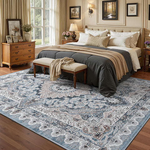 Foxmas machine-washable rug simplifies cleaning for busy homes.