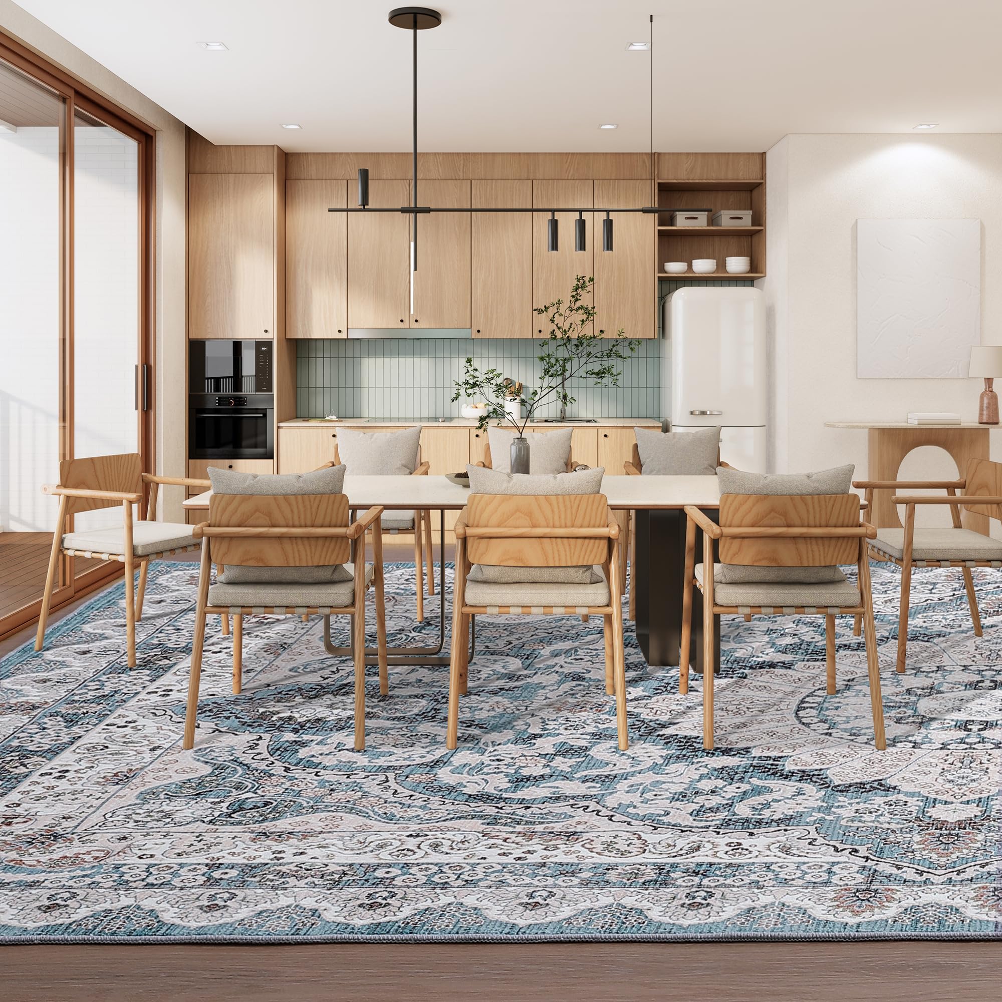Foxmas reinforced edge keeps the rug looking new longer.