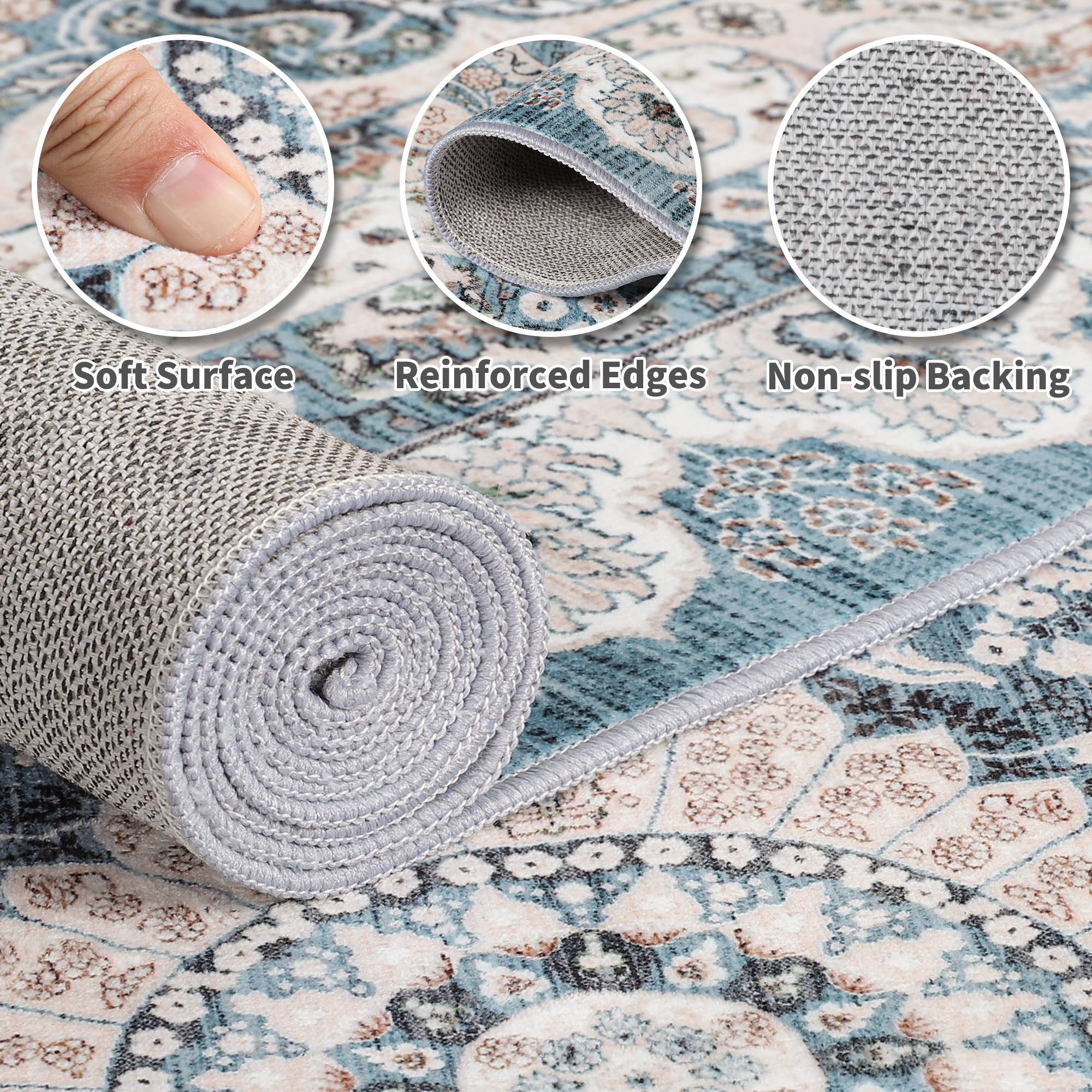 Foxmas TPR-backed rug protects floors and reduces slips.