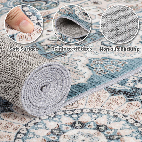 Foxmas TPR-backed rug protects floors and reduces slips.