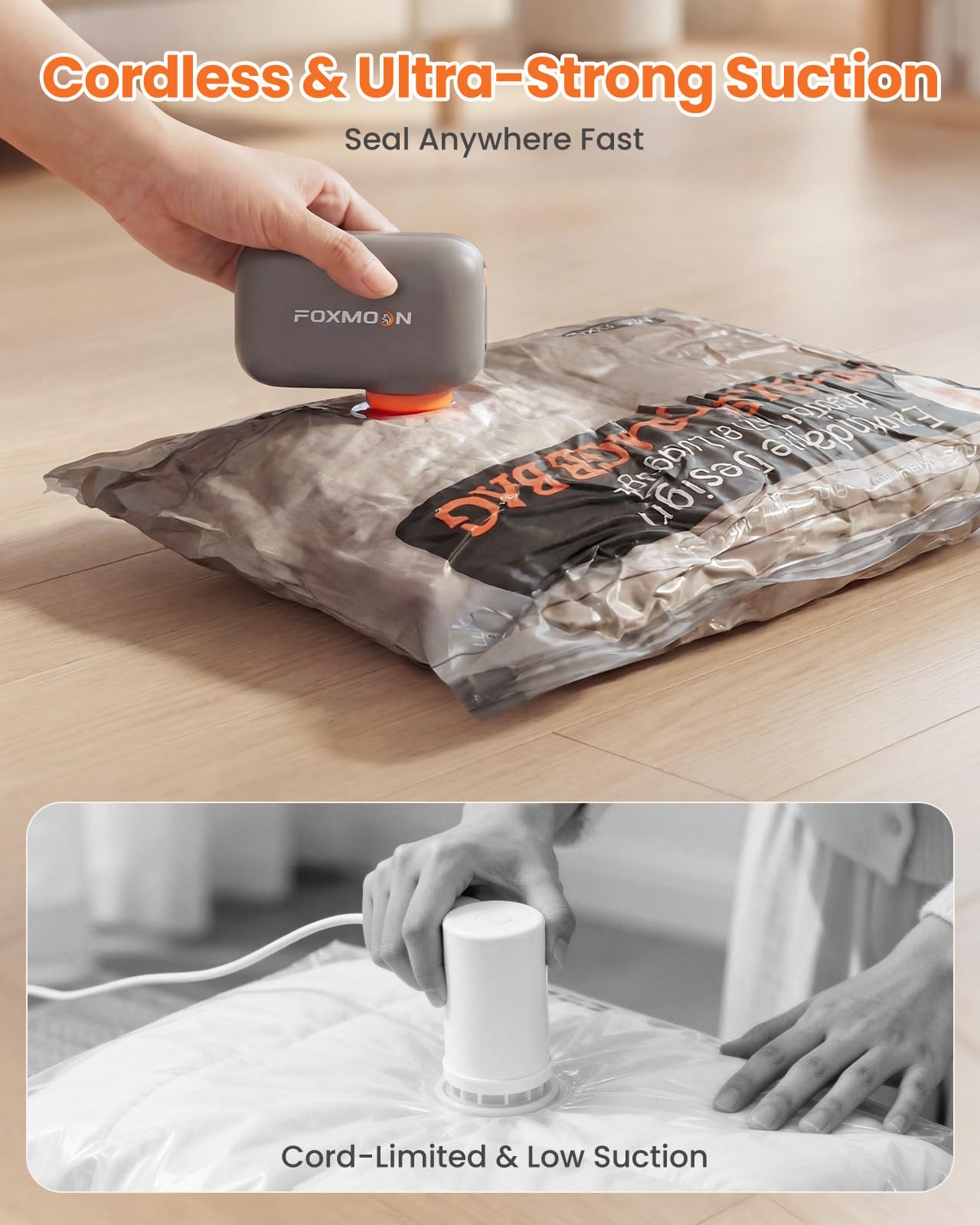 Foxmoon small bag seal ideal for underwear and socks, maximizing smaller compartments.