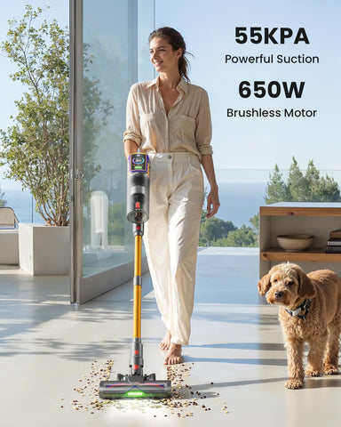 FoxNoble vacuum in self-standing position for easy pause and storage