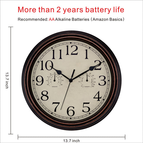 Foxtop bronze outdoor clock with weatherproof design for patios.