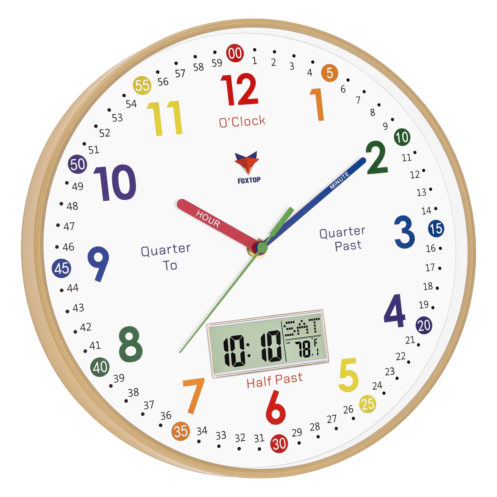Foxtop indoor temperature display helps monitor room comfort.