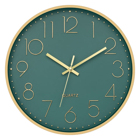 Foxtop clock with dark green dial and gold frame for a refined living space