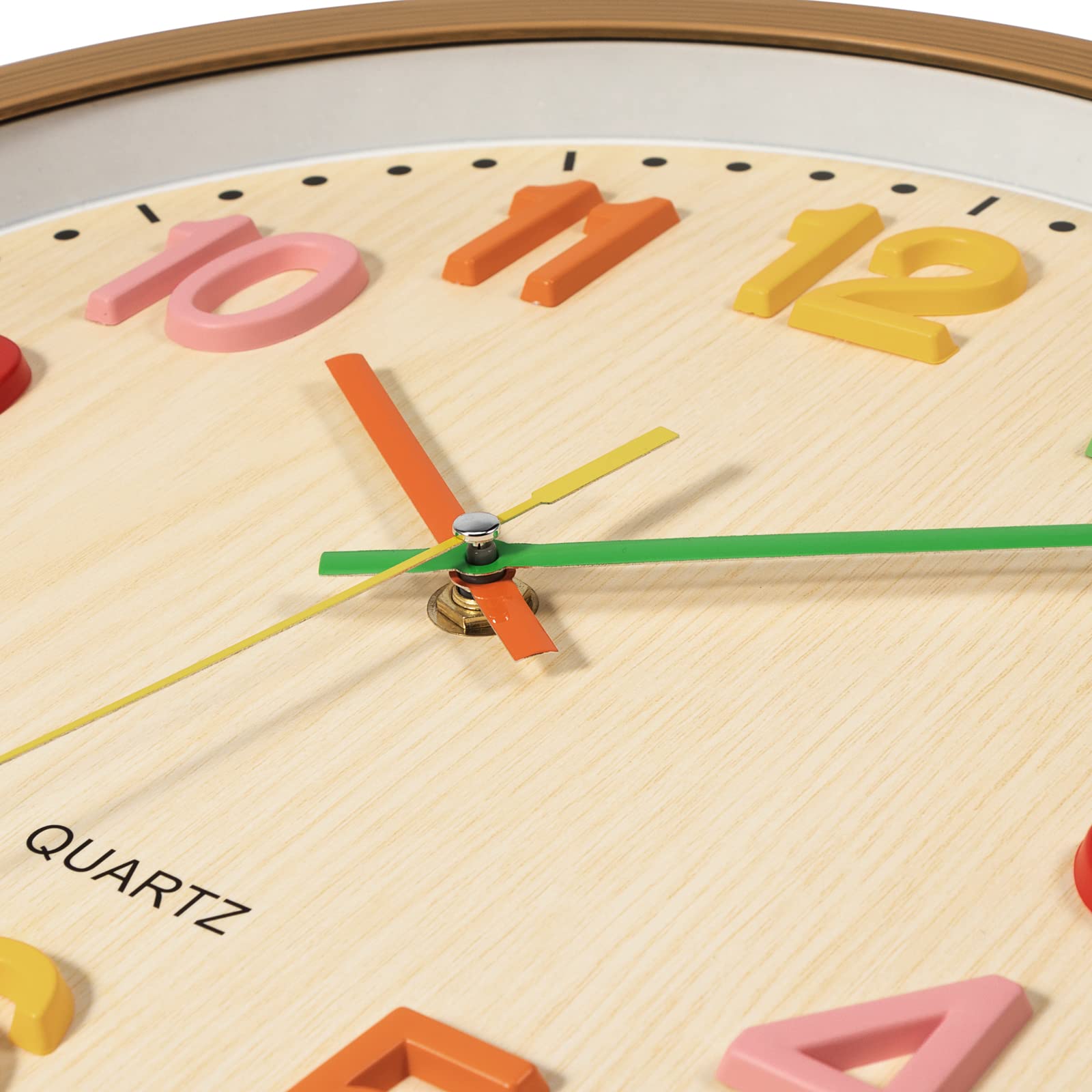 Foxtop Silent Kids Wall Clock suitable for nursery, playroom and learning spaces