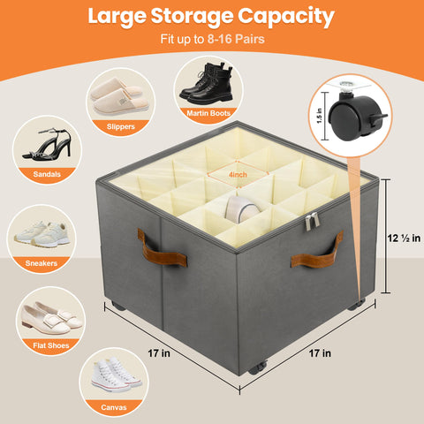 Foyego gray adjustable dividers create 16 customizable compartments.