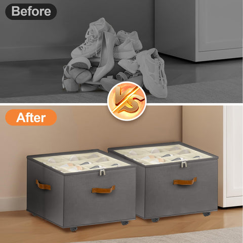 Foyego gray reinforced handles support easy moving.