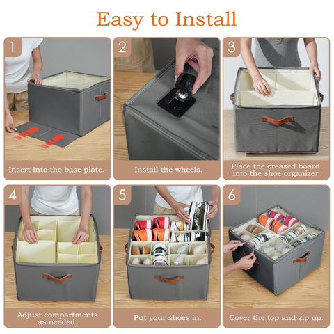 Foyego gray stackable vertical storage keeps shoes organized.