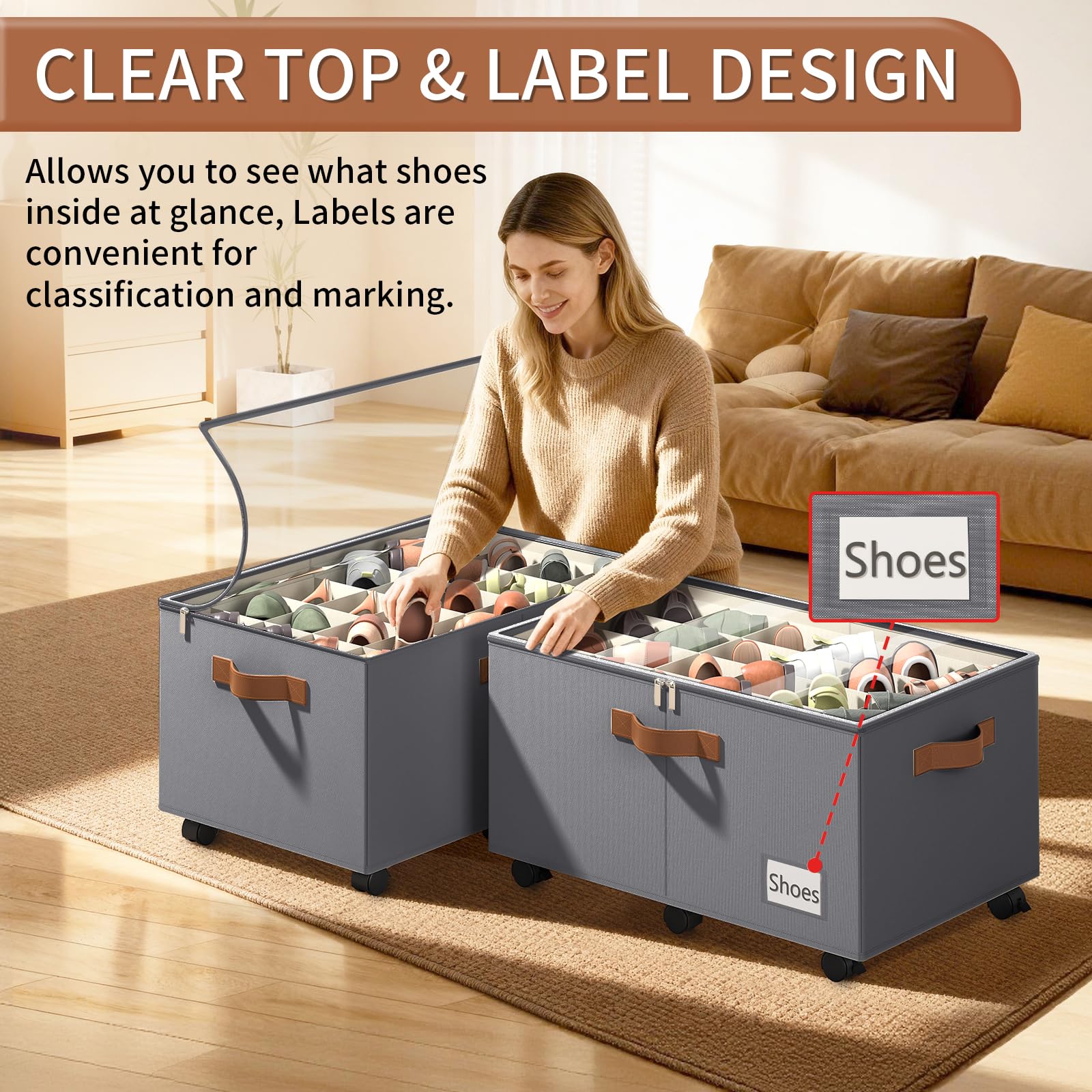 Foyego adjustable dividers create customizable compartments for varied shoes