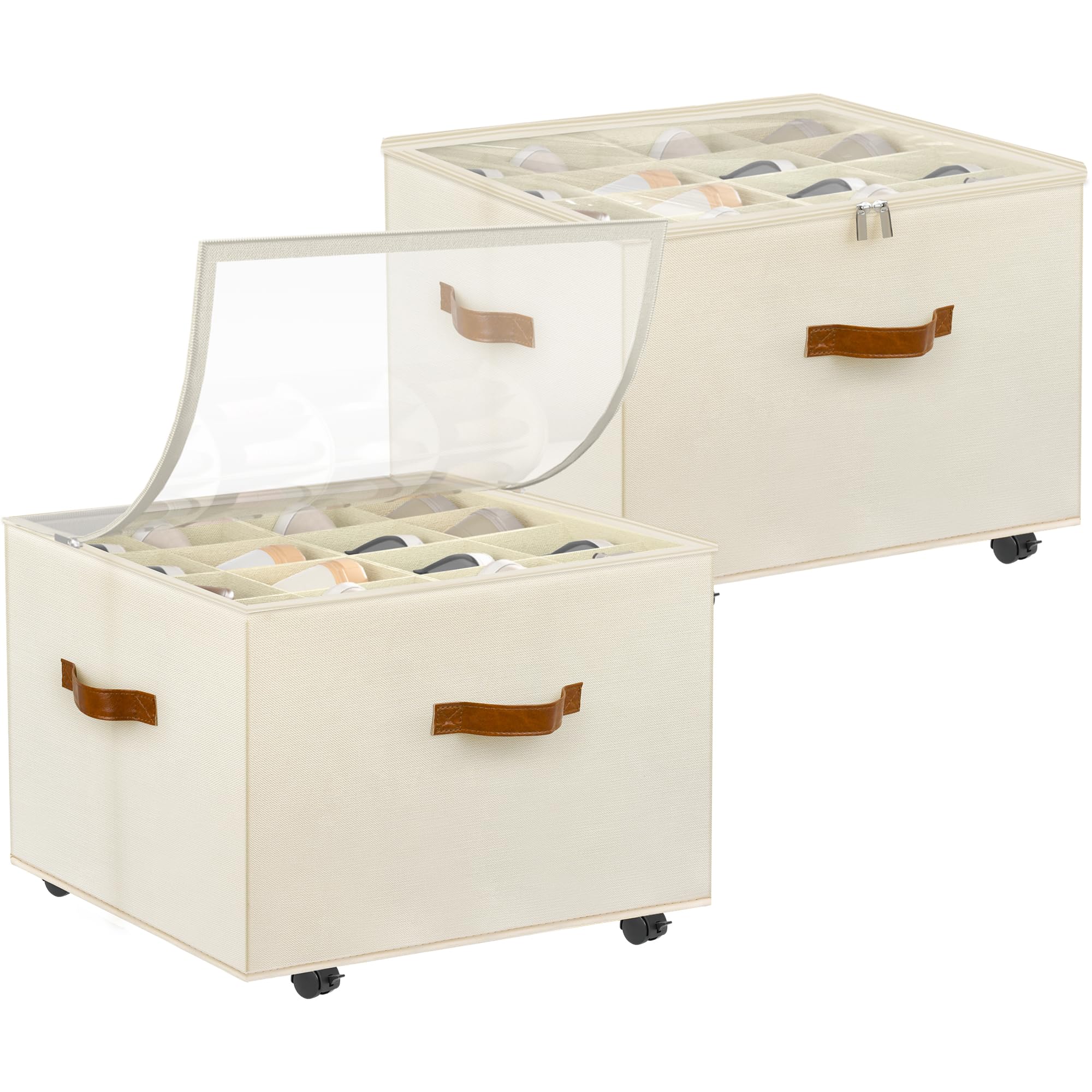 Foyego shoe organizer with wheels for easy closet relocation.