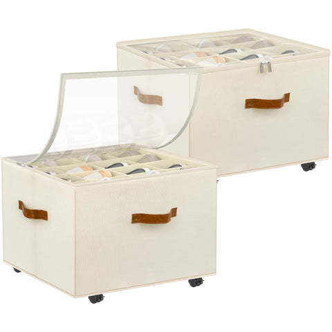 Foyego shoe organizer with wheels for easy closet relocation.
