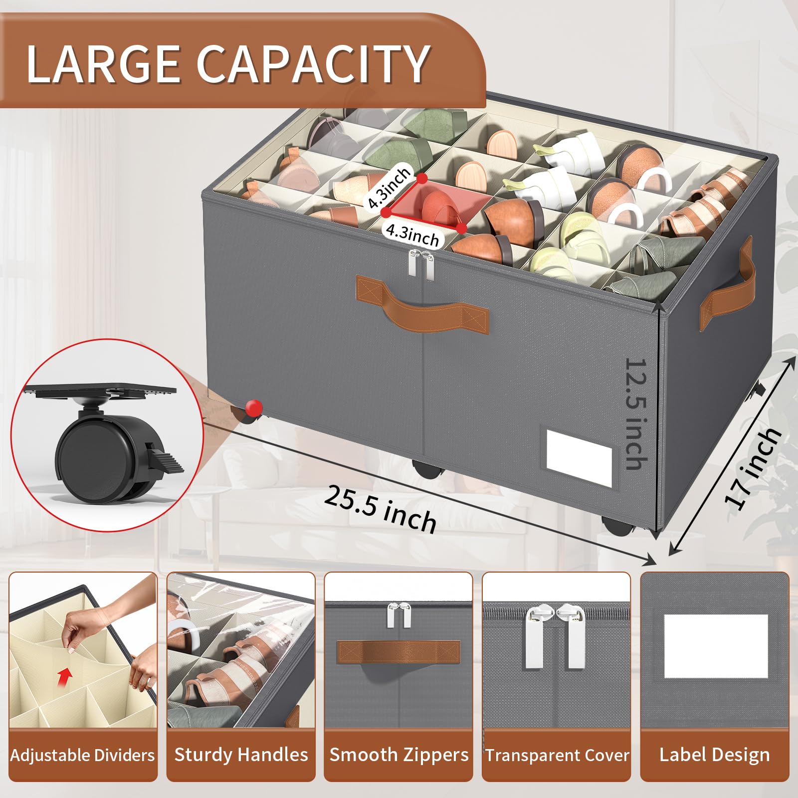 Foyego organizer dimensions shown for space planning and fit