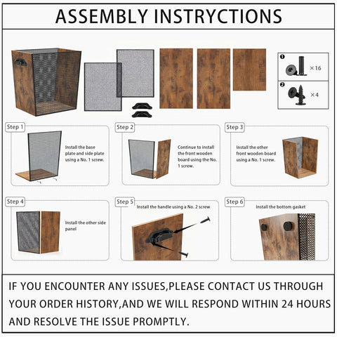 Fozxsvg wooden trash can dimensions 4 gallon