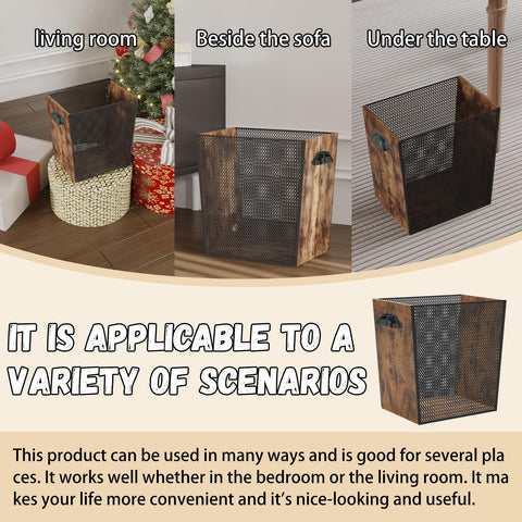 Fozxsvg wooden trash can room setting shows versatile placement