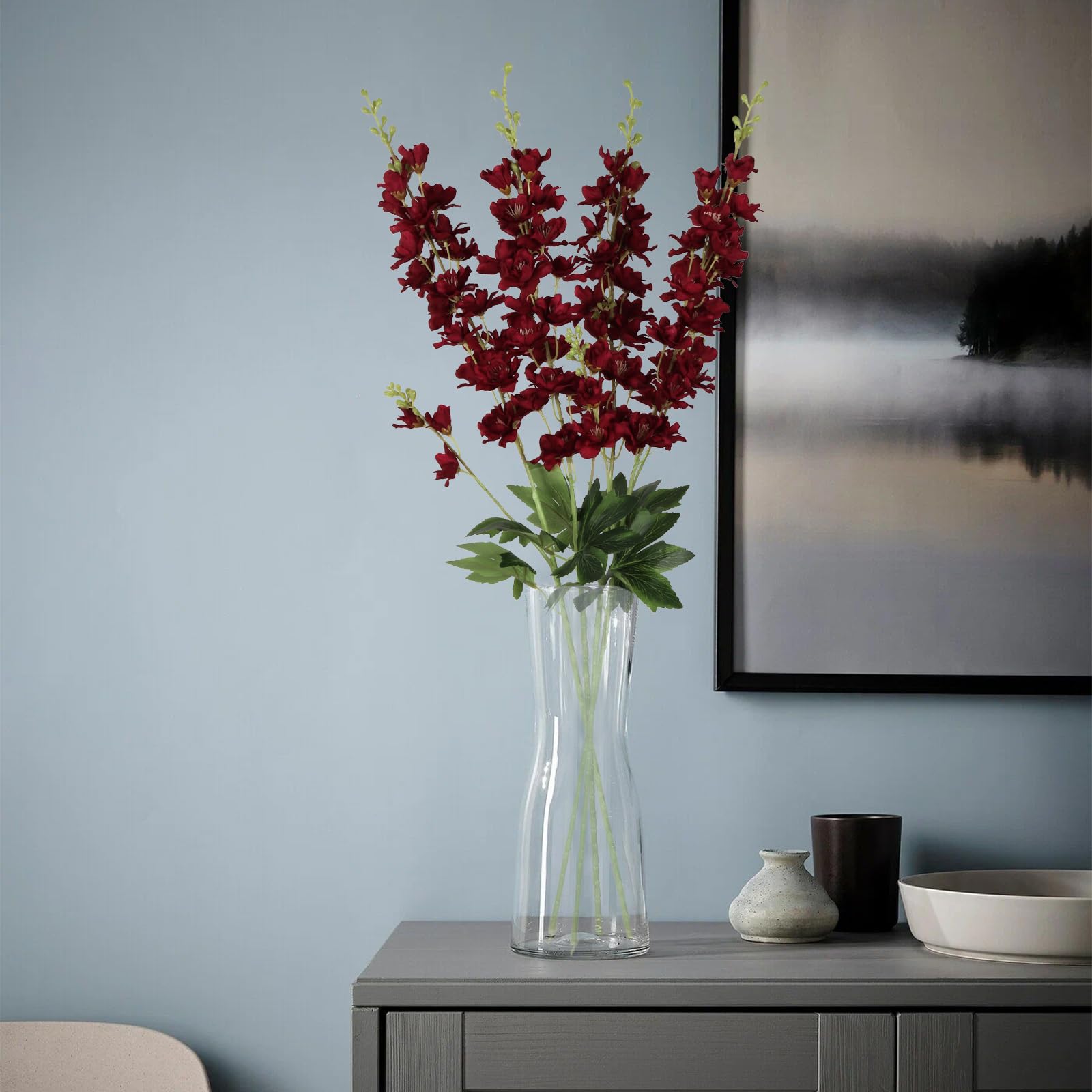 Fqueelvys delphinium for vase decor enhances wedding and event table styling.