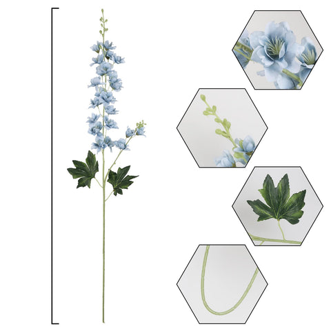Fqueelvys silky delphinium stems with bendable wires for versatile arrangements