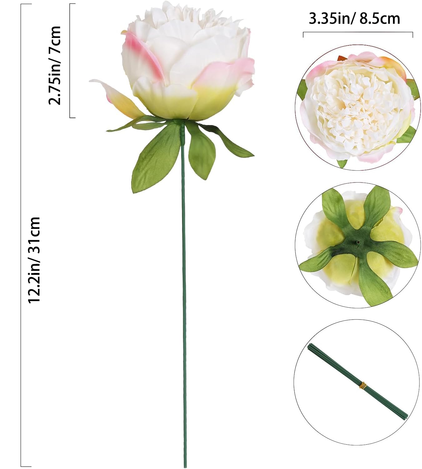 Wedding bouquet assembly using Fqueelvys cream-white peonies