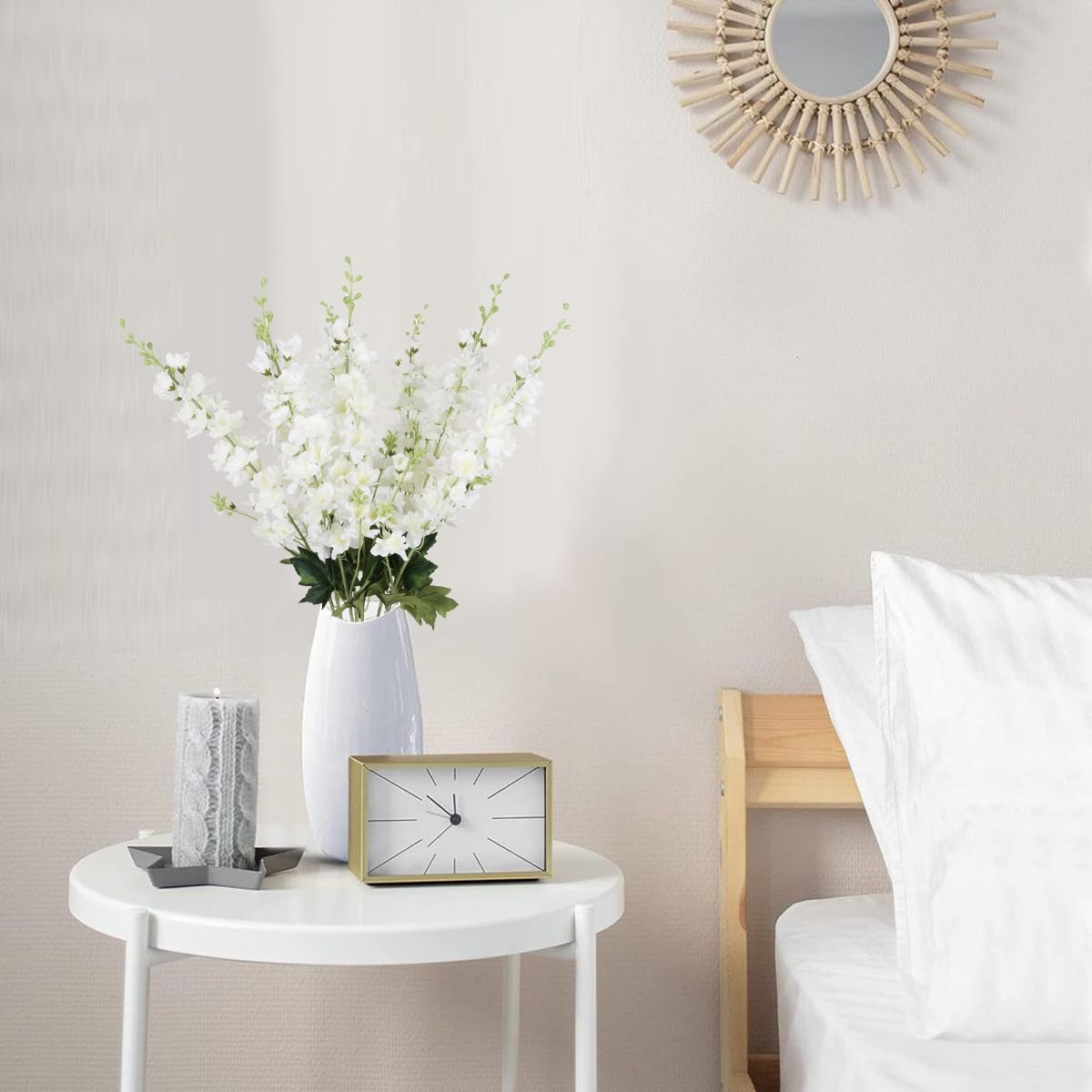 Maintenance-free delphiniums resist wilting for year-round decor