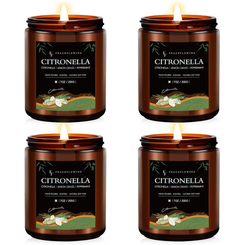 FF FRAGRFLOWING citronella candles set in premium packaging, ideal for gifting.