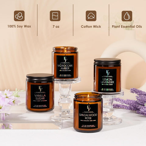FF FRAGRFLOWING cotton wick detail highlights minimal ash.