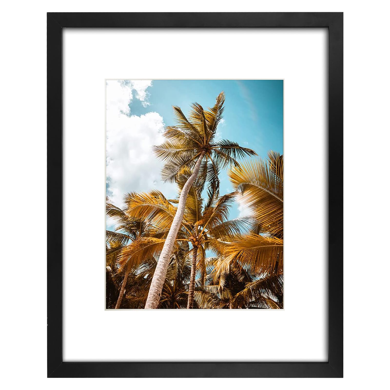 Frametory 16x20 black frame front view with HD glass for crisp display